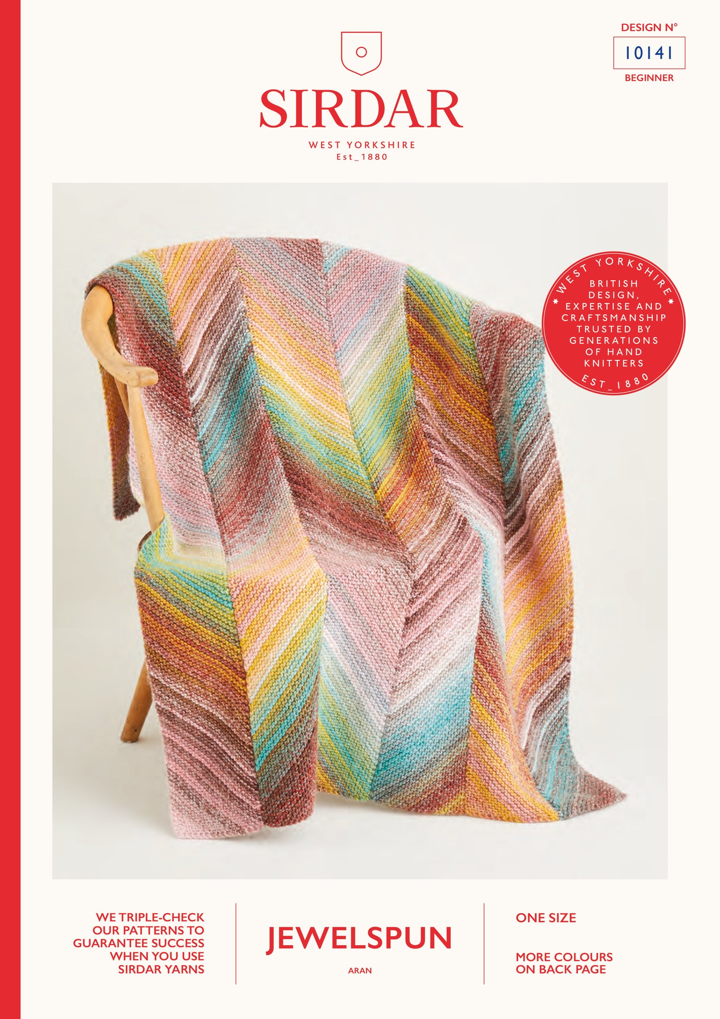 Sirdar 10141 Knitted Bias Blanket in Jewelspun Leaflet