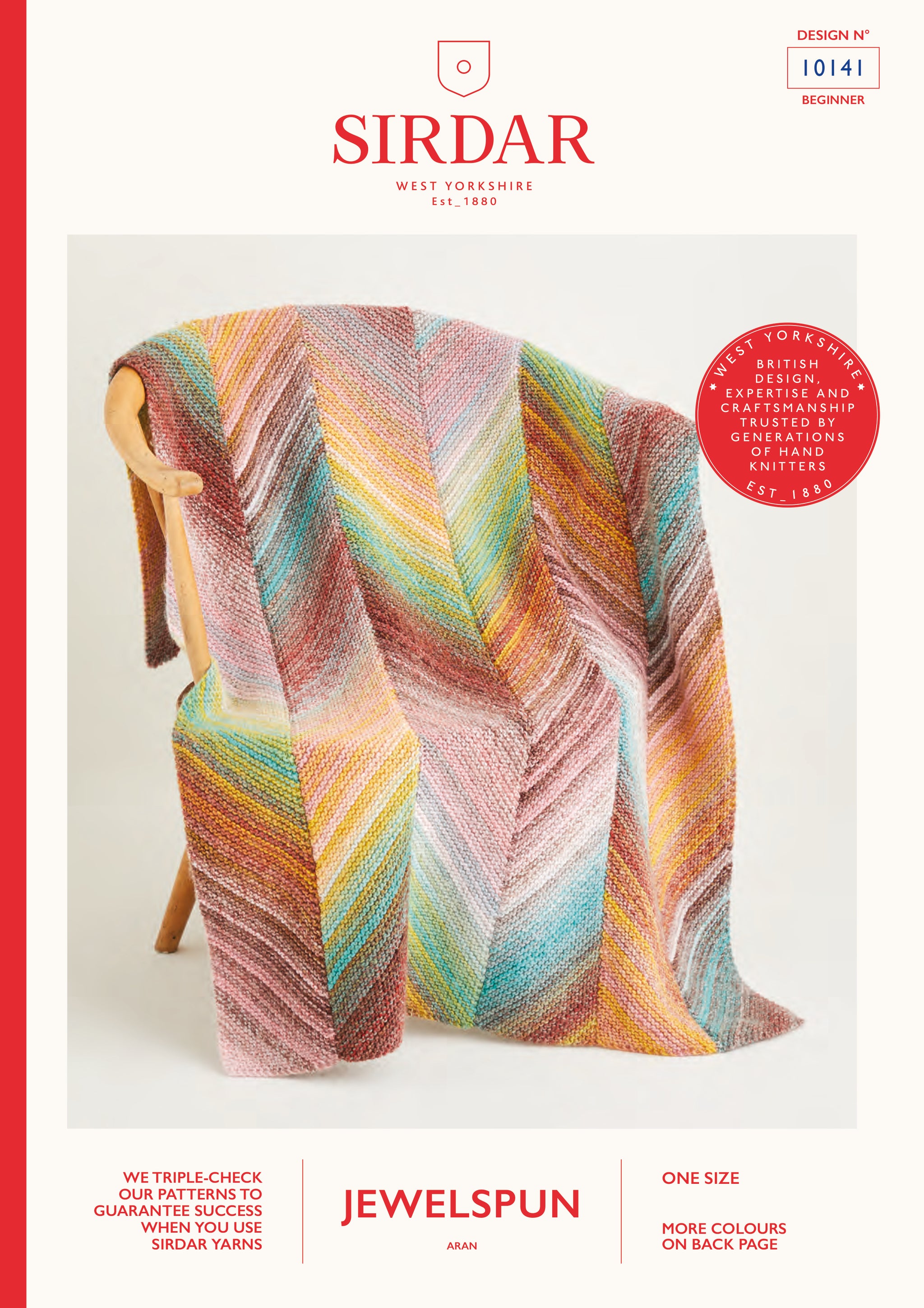 Sirdar 10141 Knitted Bias Blanket in Jewelspun Leaflet
