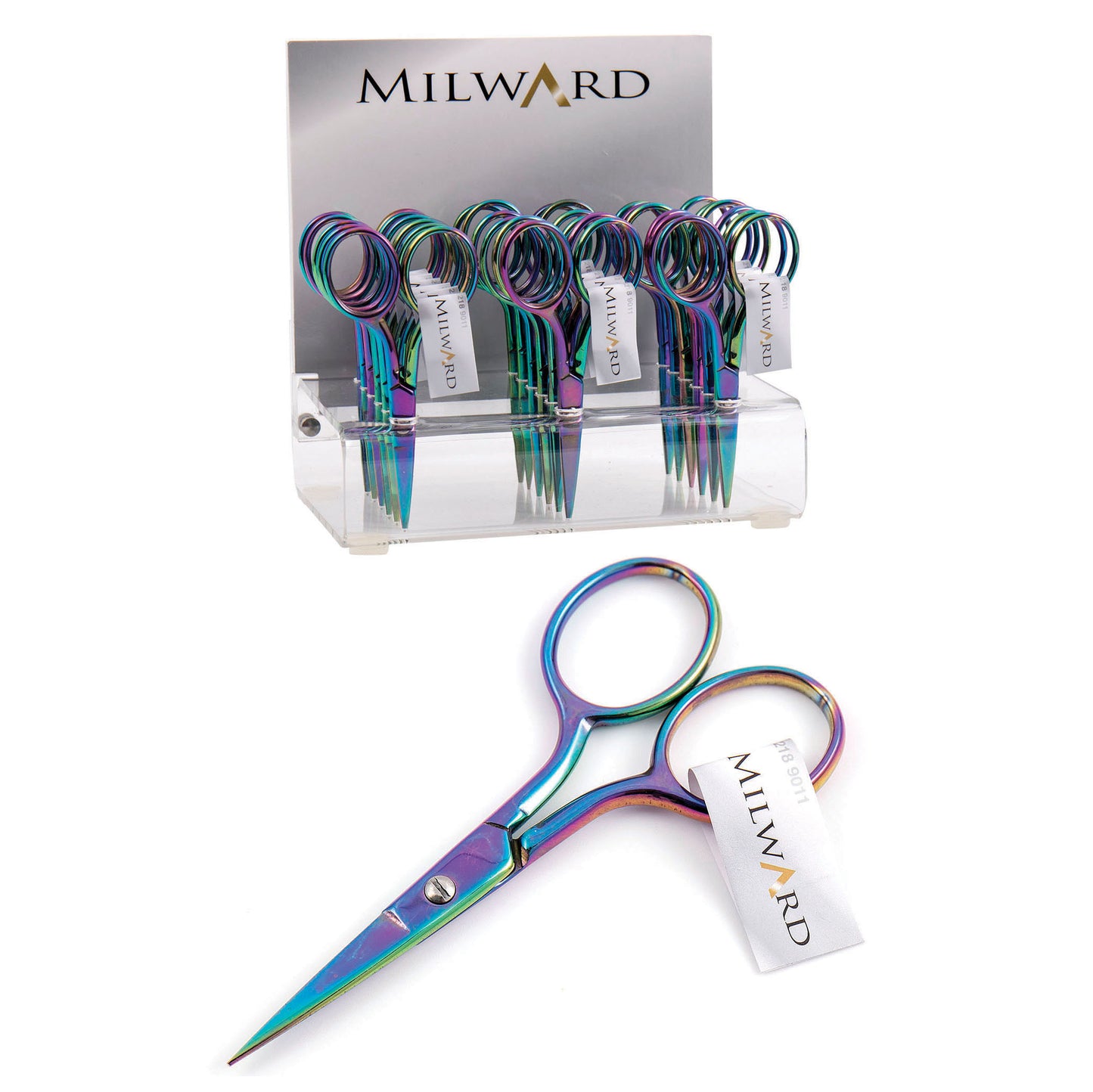 Embroidery Scissors : Straight: Rainbow Colour : 9cm  x 1 Pair