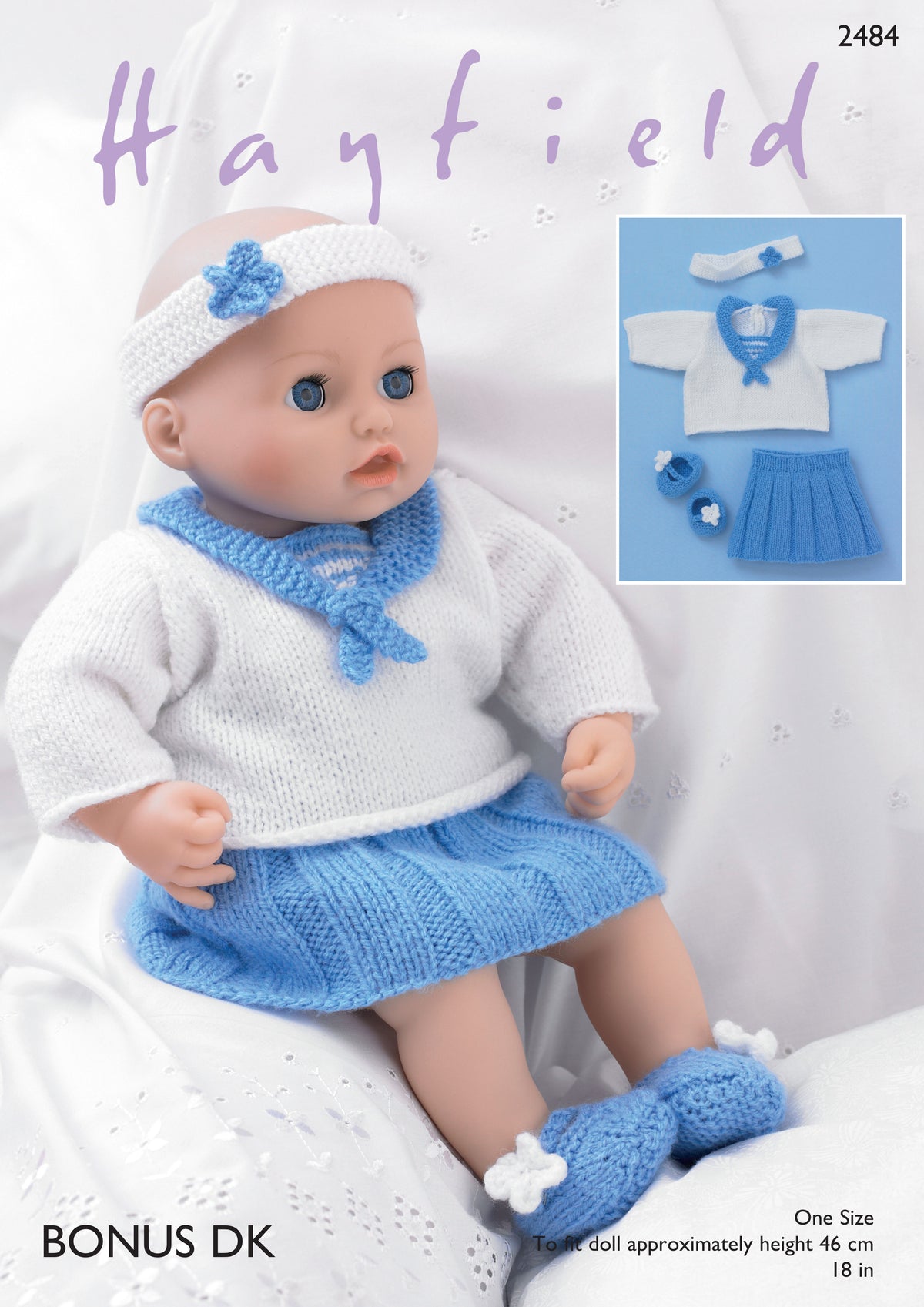 Hayfield: 2484: Doll Clothes To Fit Height 46cm 18 Inches