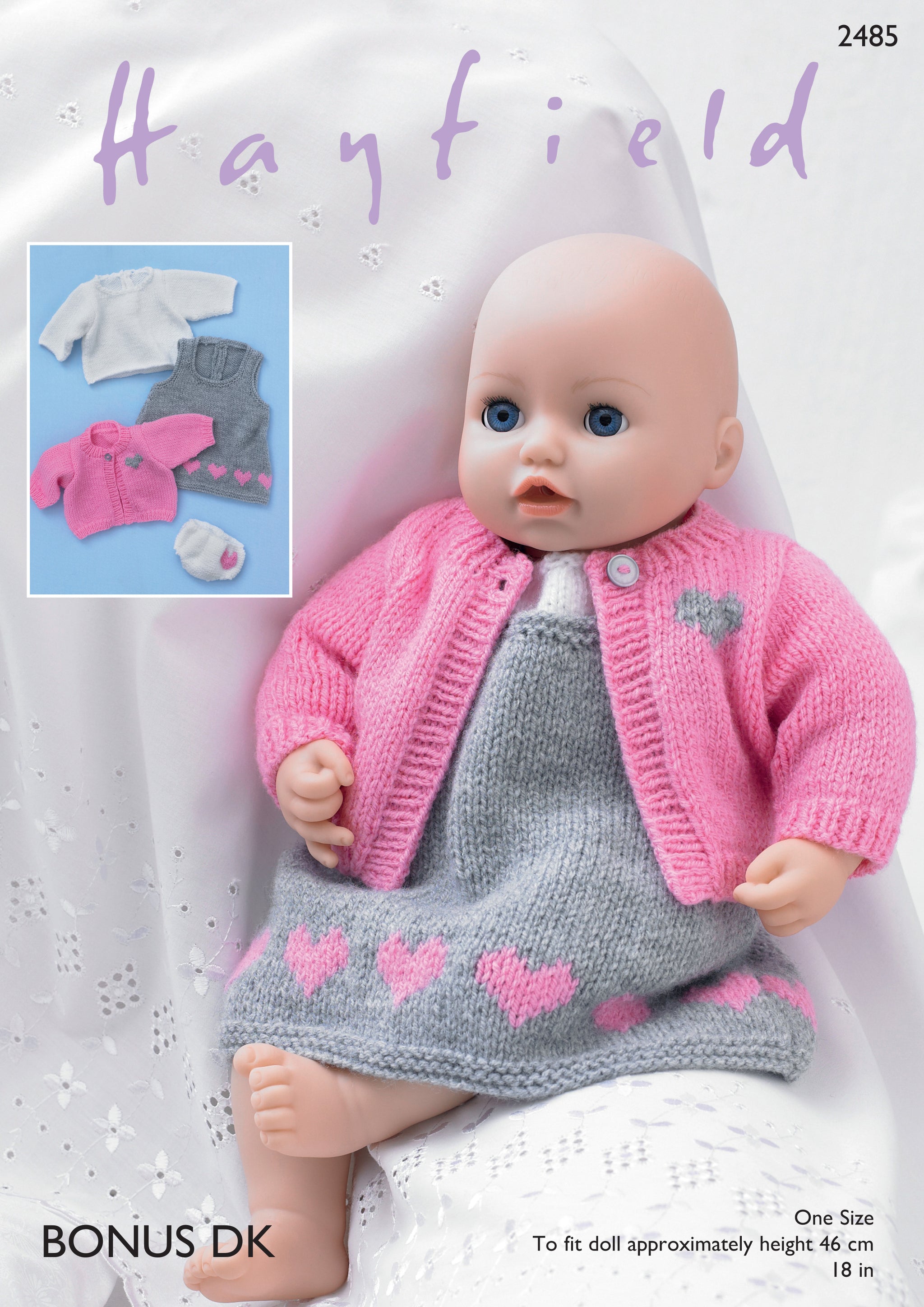 Hayfield: 2485: Doll Clothes One Size Height 46cm 18 Inches