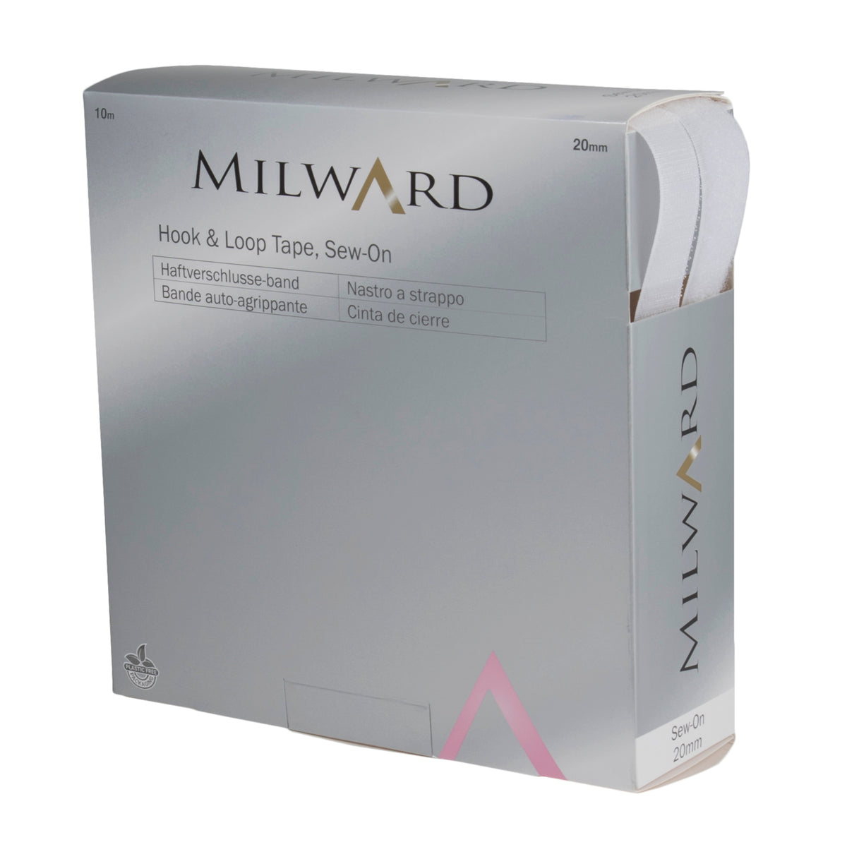 Velcro 20mm Milward Sew On Hook & Loop Tape 10 Metre Box White