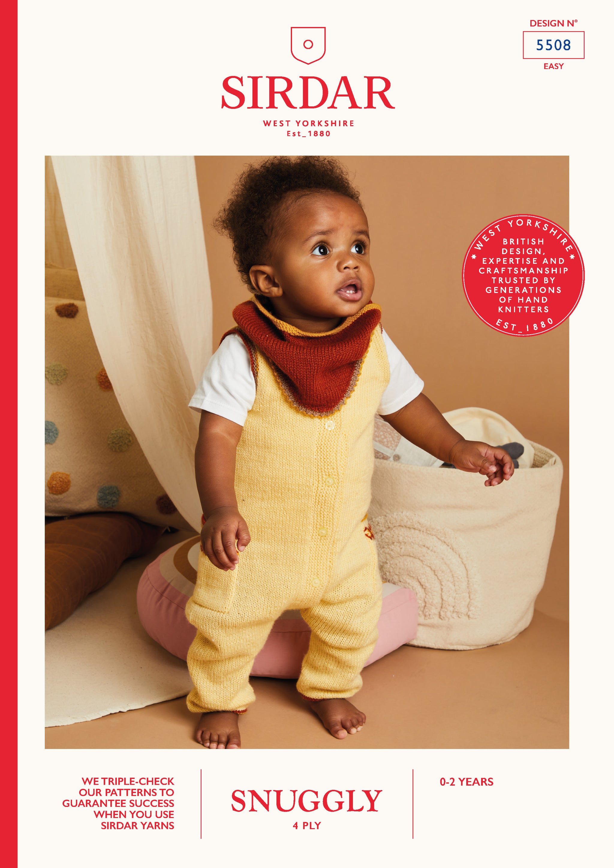 Sirdar Snuggly 4ply 5508 Laid Back Romper & Bib 0-3m - 18-24m
