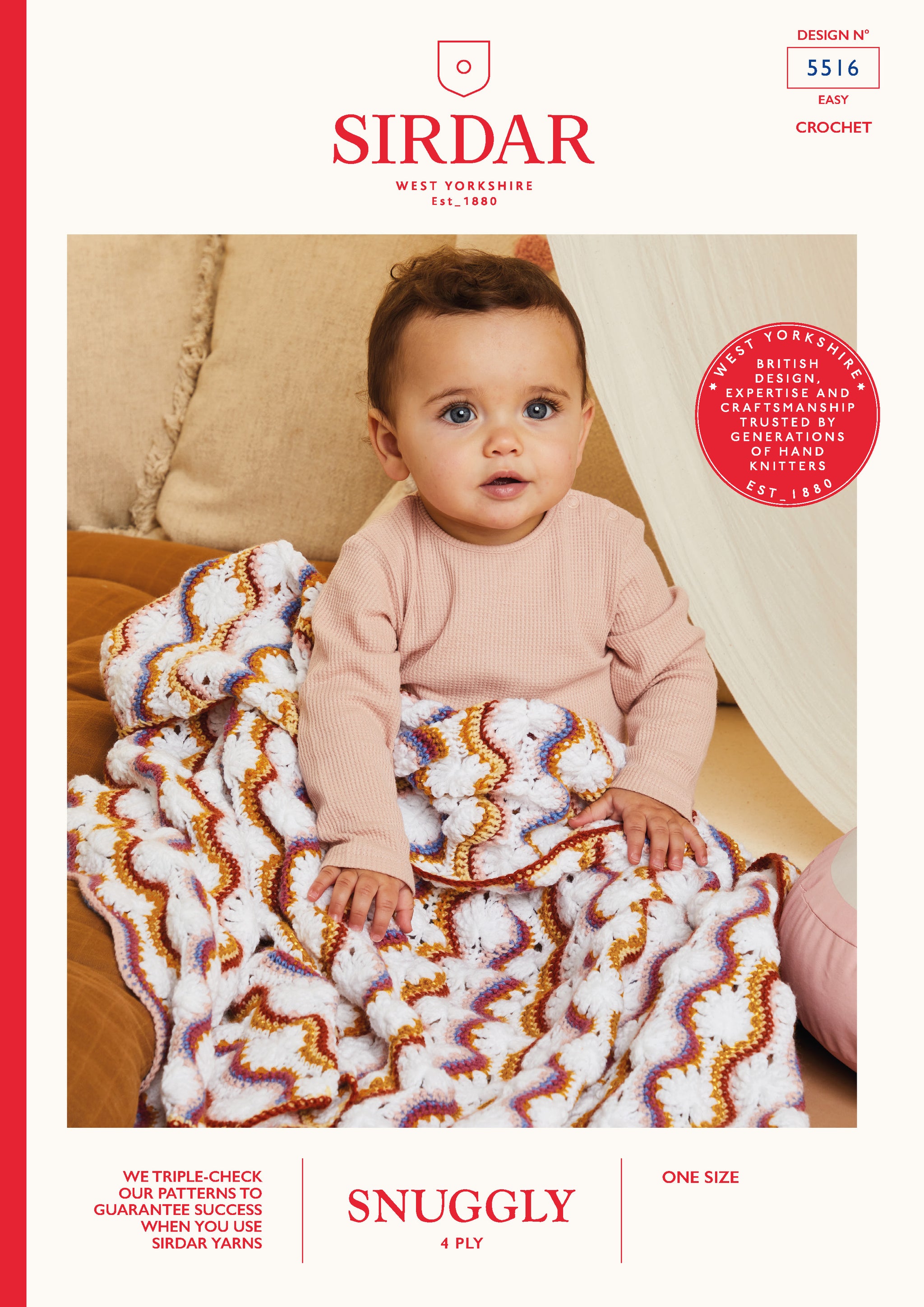 Sirdar Snuggly 4ply 5516 Crochet Flower Power Blanket