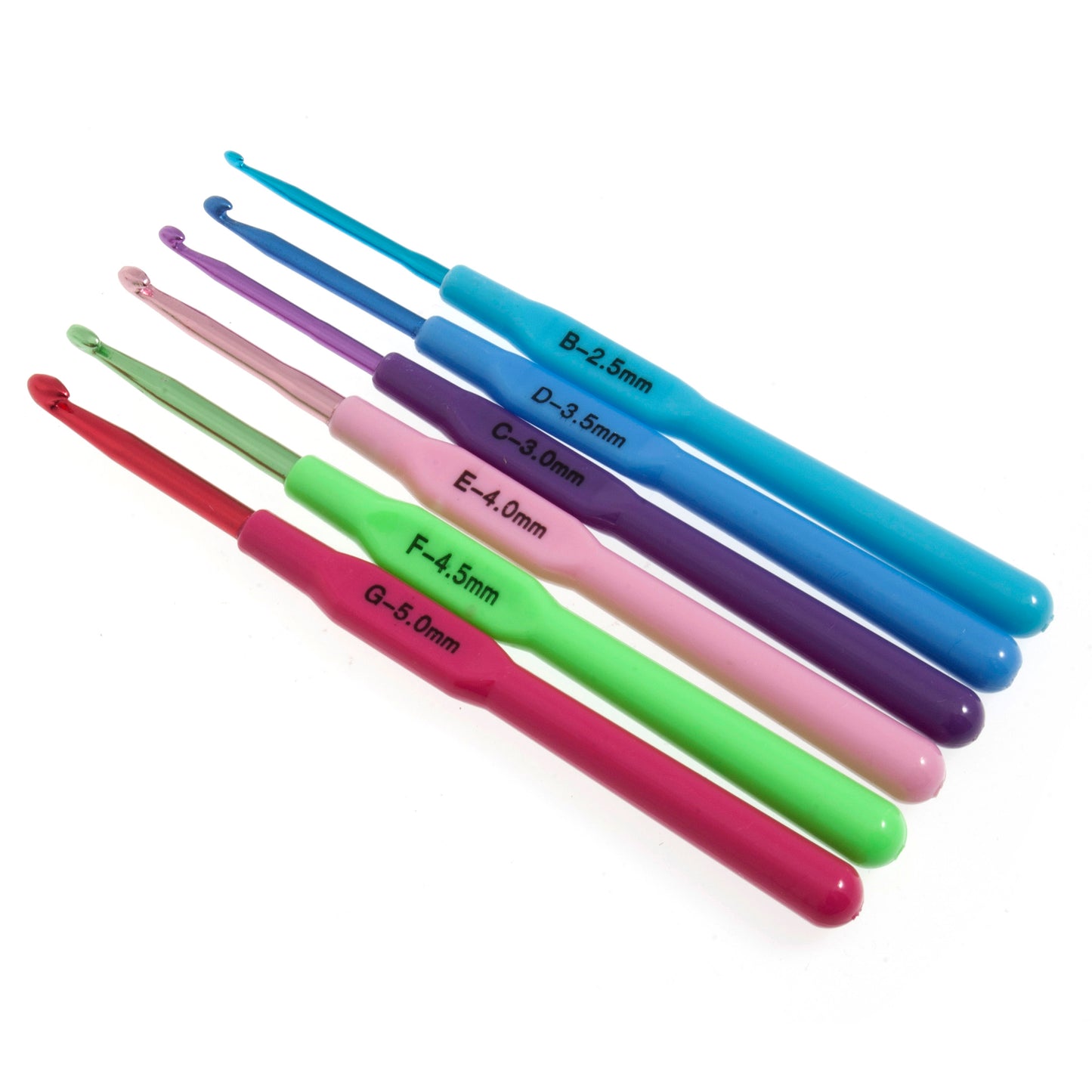 Crochet Hook Set: 14cm x 2.5 - 5mm: Pack of 6
