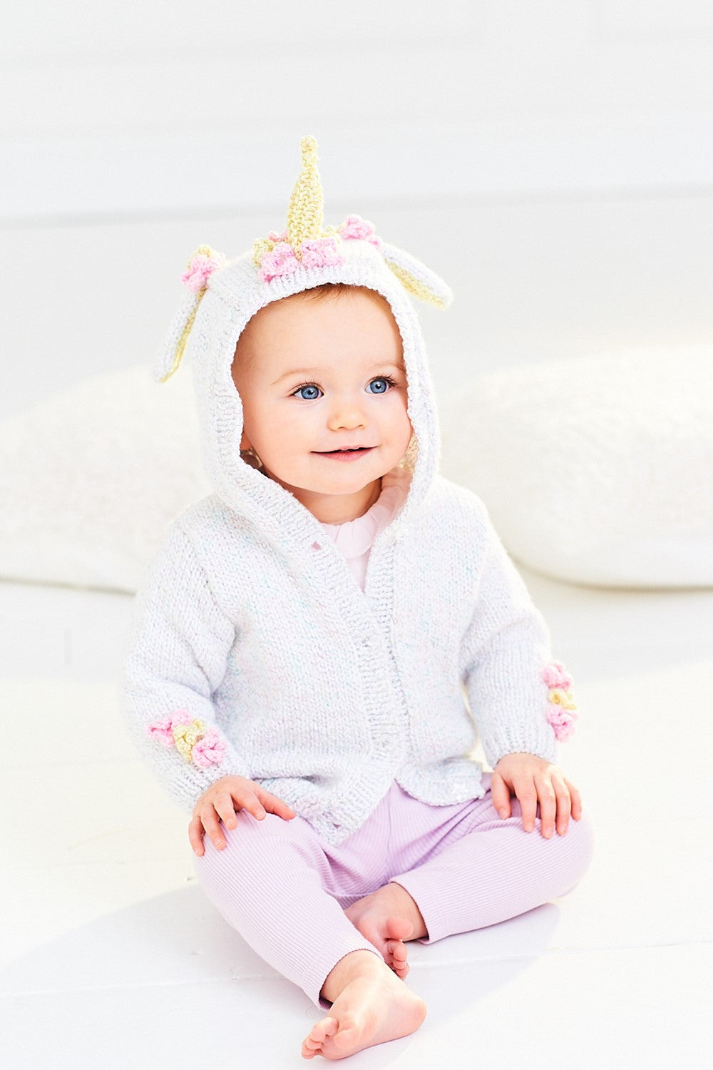 Stylecraft: 9996 Baby Sparkle DK Unicorn Or Flower Jacket Birth - 5 Yrs