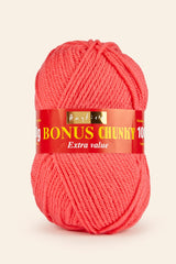 Thursday Twenty 15.10.26 578 Bright Coral  Bonus Chunky x 10 Balls With Pattern