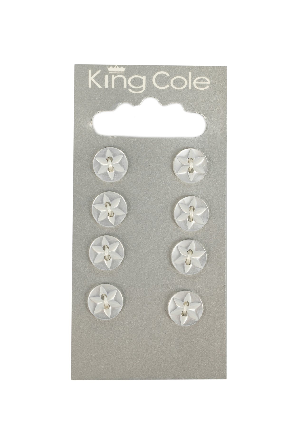 BUT002 Star Buttons: White Small