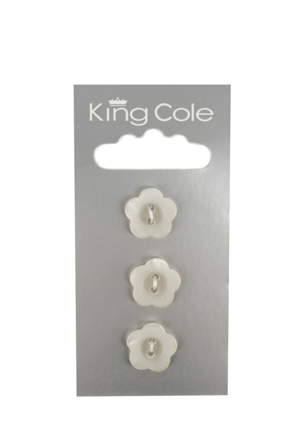 BUT013 Flower Buttons White Medium