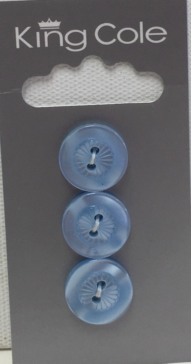 BUT069 Round Petal Effect Buttons Blue Medium