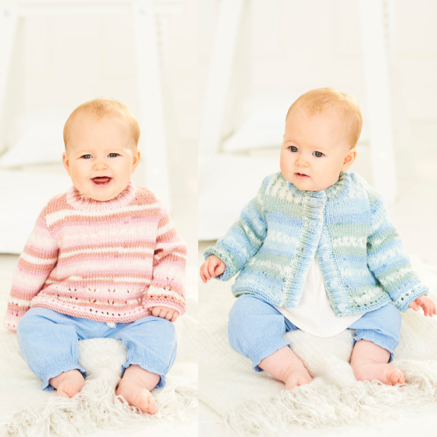 Stylecraft: Bambino Prints DK Cardigan and Sweater 9842 Birth - 5 years