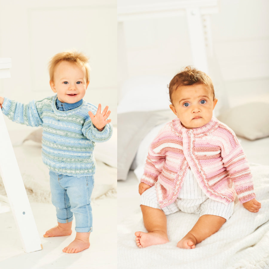 Stylecraft: Bambino Prints DK Cardigan and Sweater 9846 Birth - 5 years