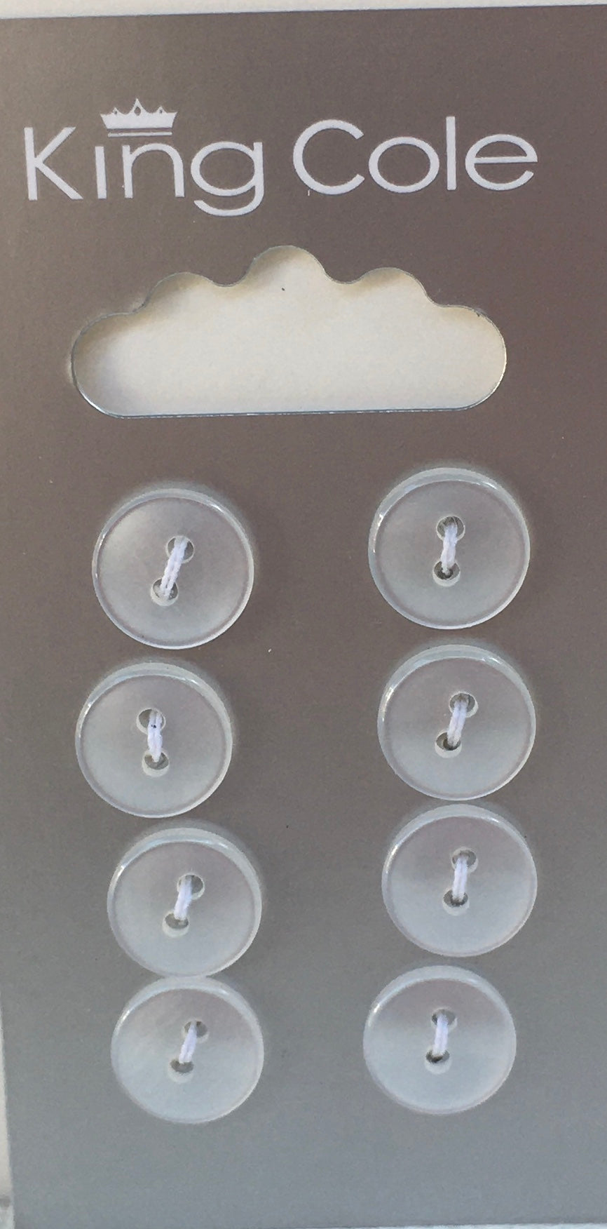 BUT009 White Round Small Plastic Button