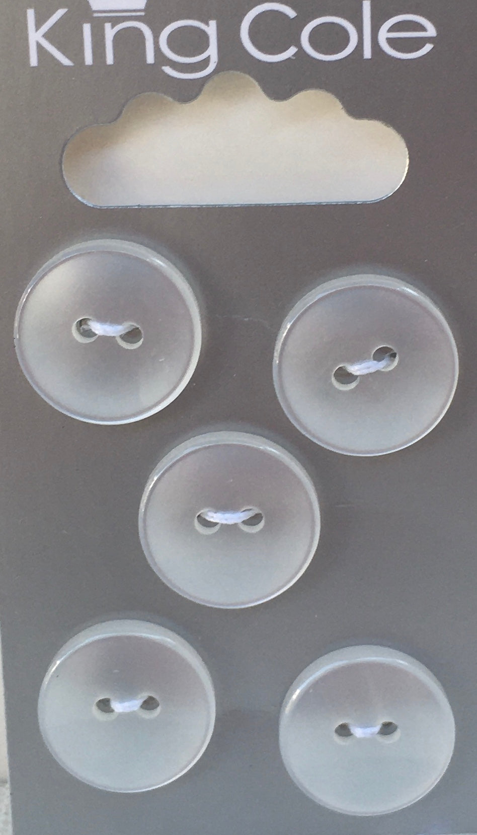 BUT011 White Round Large Plastic Button