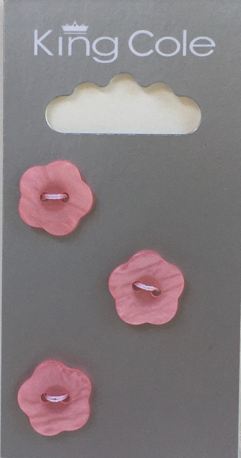 BUT045 Flower Buttons Pink Medium