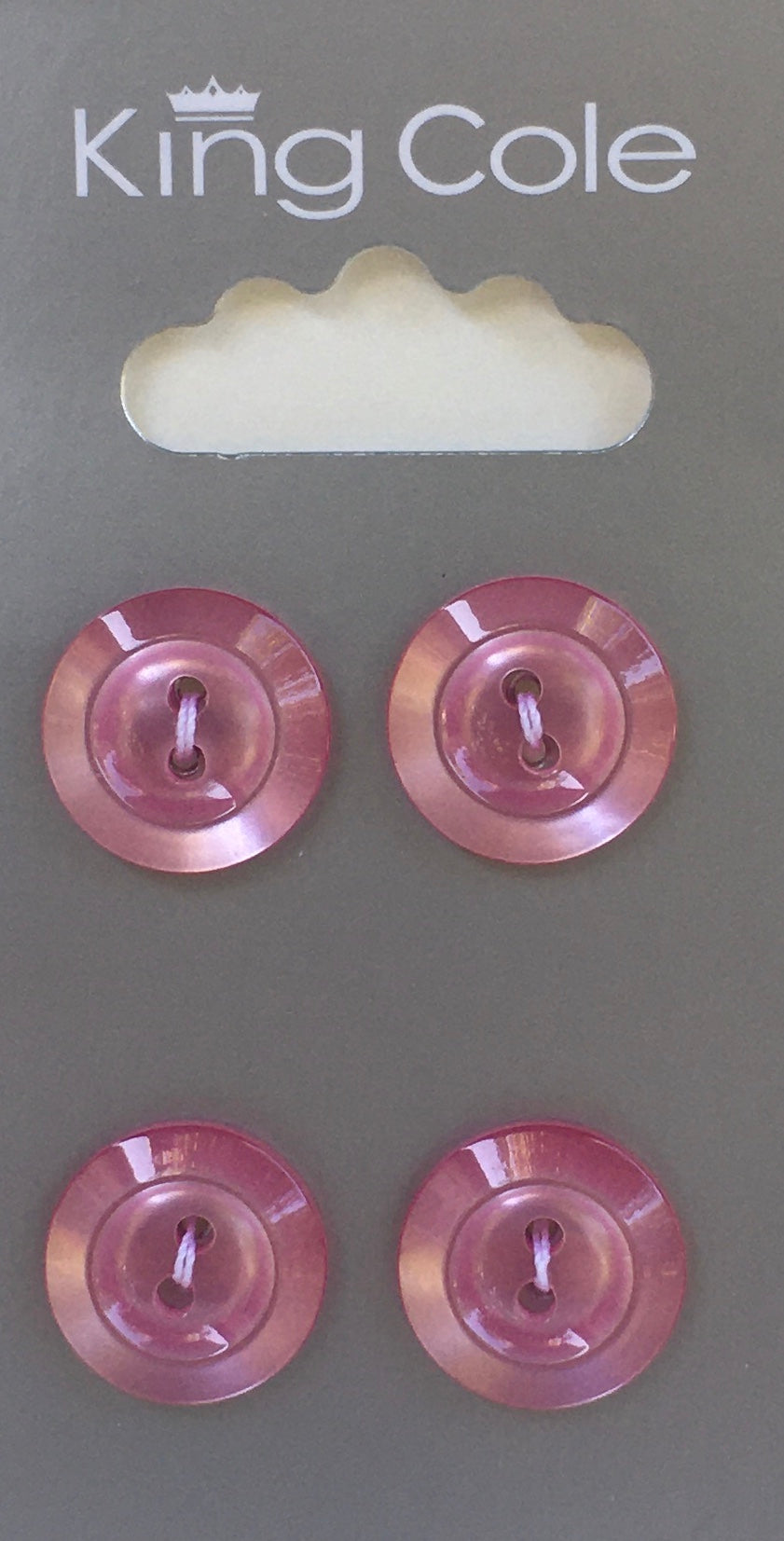 BUT047 Rimmed Round Button Pink Medium