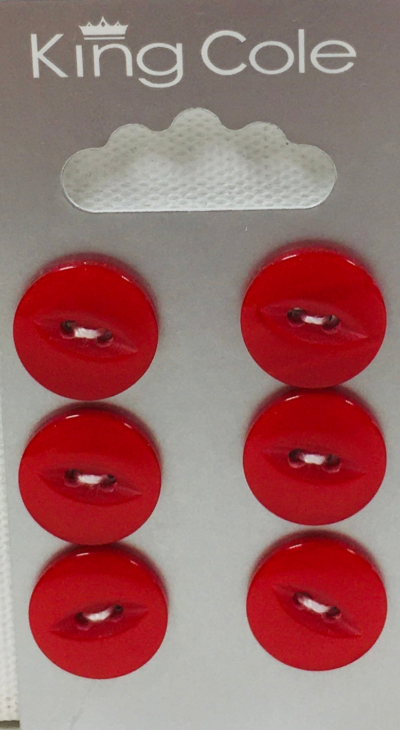 BUT058 Fisheyed Buttons Red Medium