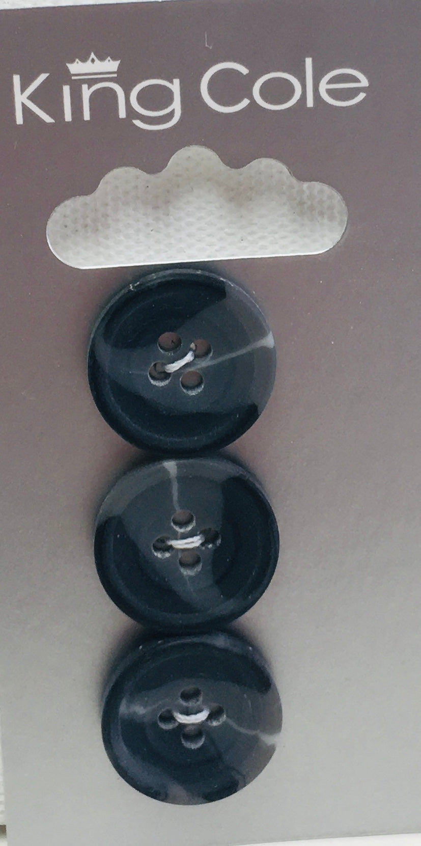 BUT107 Rimmed Shell Round Buttons Black Large