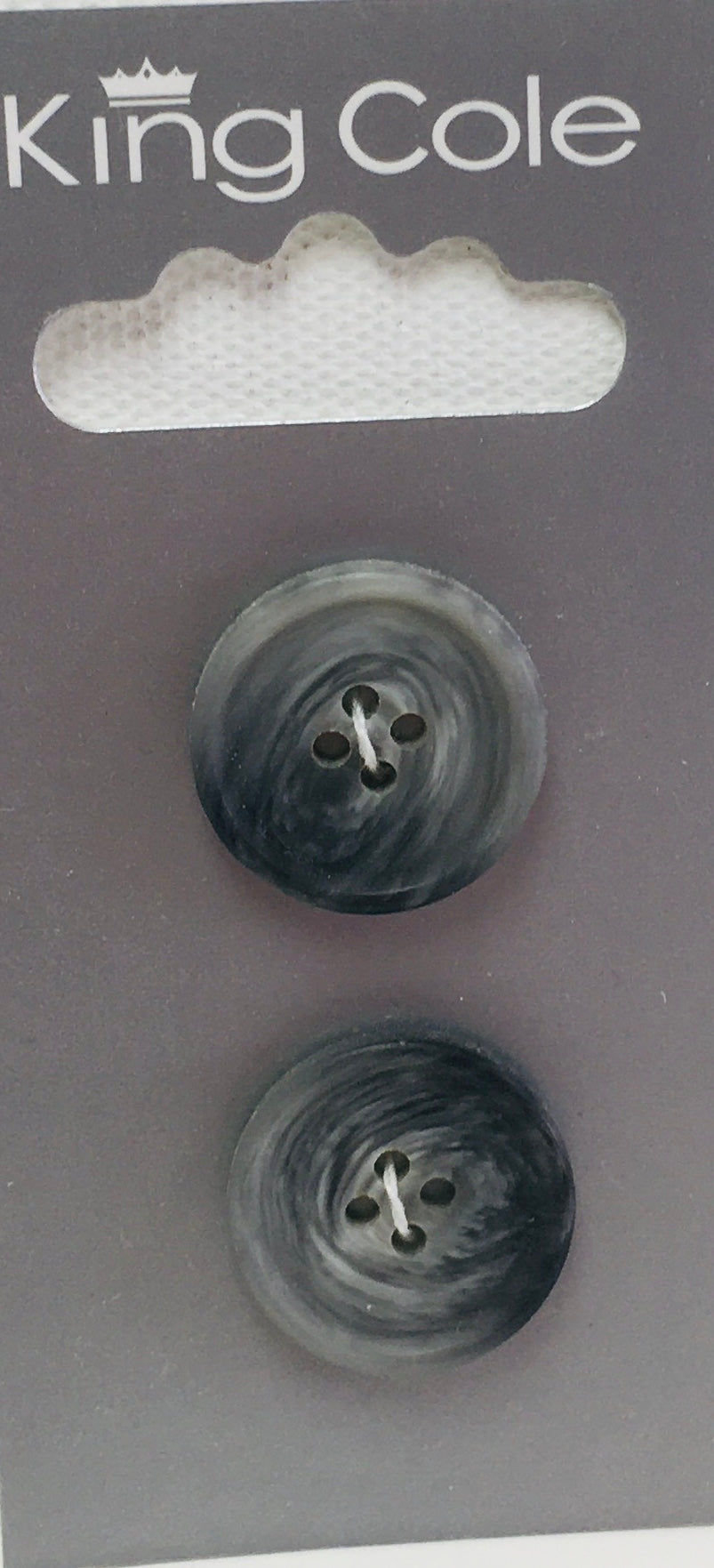 BUT109 Rimmed Shell Round Buttons Grey Large