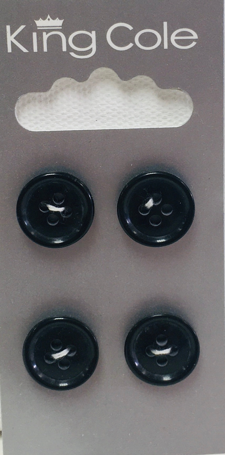 BUT110 Rimmed Round Button Black Small