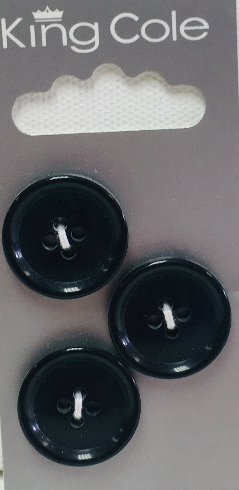 BUT112 Rimmed Round Buttons Black Large