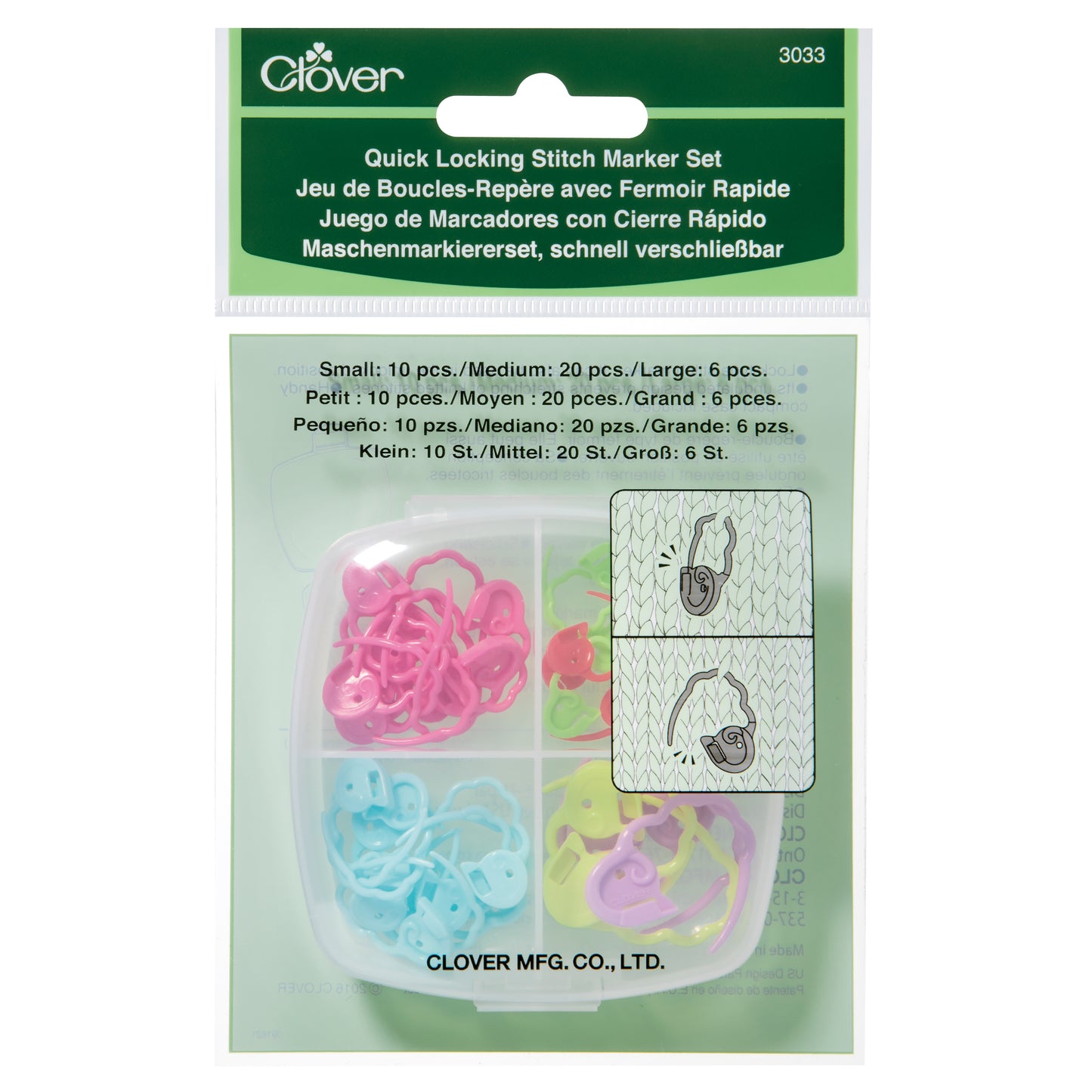 Clover Stitch Marker: Quick Locking: Set