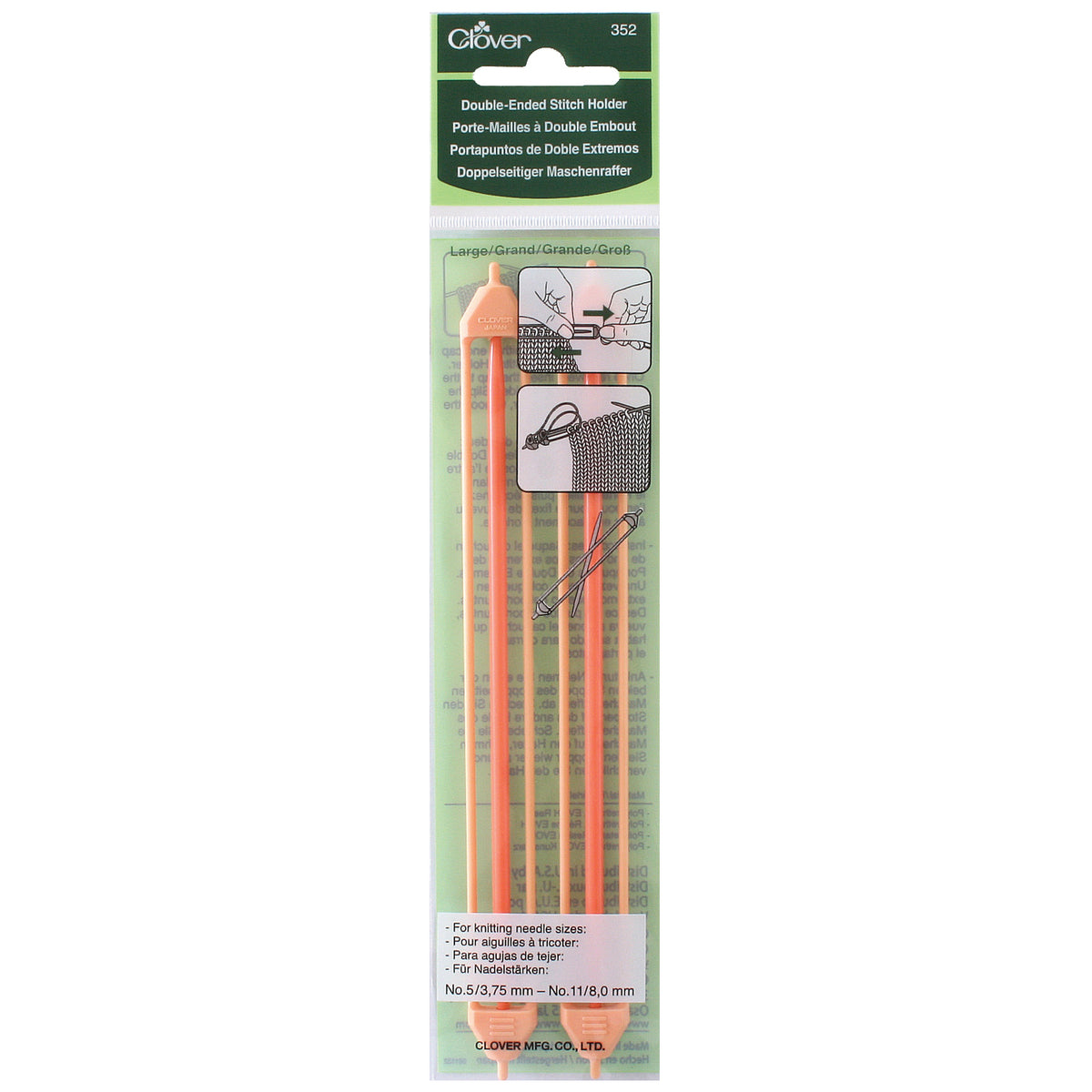Clover Double-Ended Stitch Holder: 3.75mm - 8.00mm