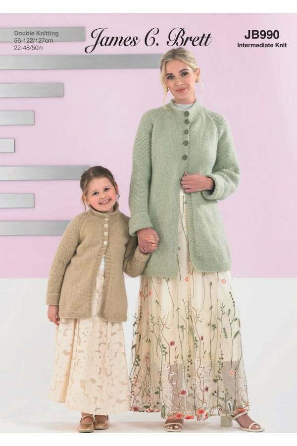 James C Brett 990 Cardigan in Elegance DK Leaflet