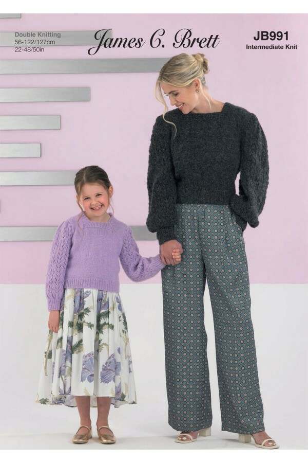 James C Brett JB991 Sweater in Elegance DK Leaflet