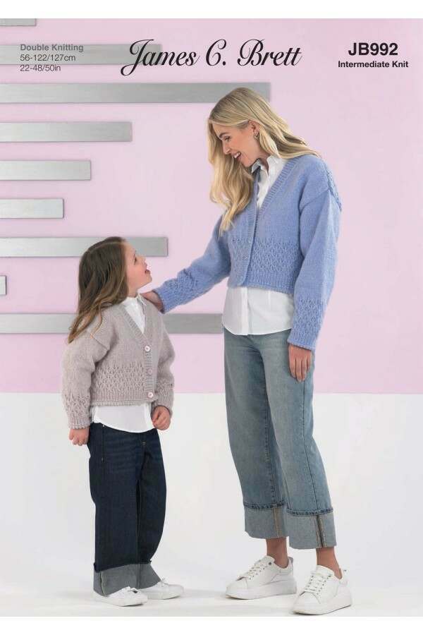 James C Brett 992 Cardigan in Elegance DK Leaflet