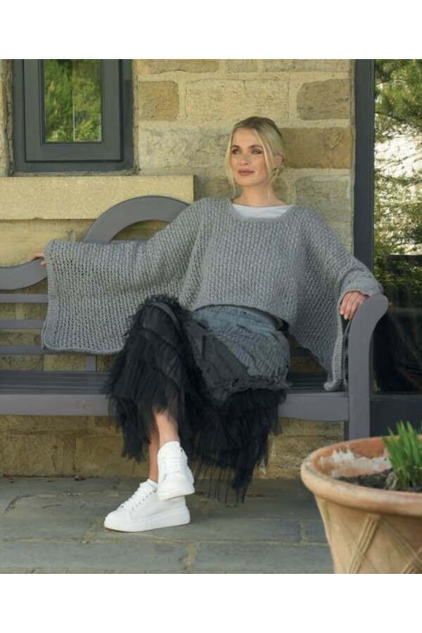 James C Brett 987 Sweater and Cover Up in Elegance DK Leaflet