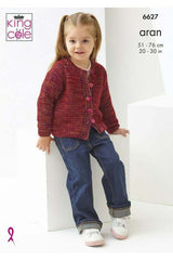 King Cole 6627 Cardigan and Sweater in Firefly Aran Leaflet