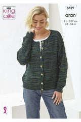 King Cole 6629 Sweater and Cardigan in Firefly Aran Leaflet