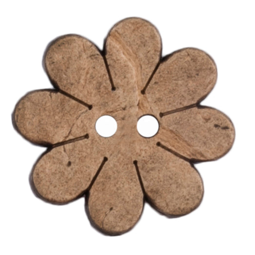 Buttons: Flower: Coconut Shell: 25mm: Natural