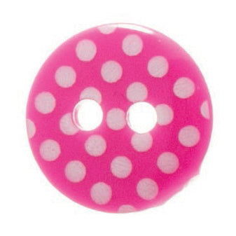 Spotty Button Pink & White 12mm