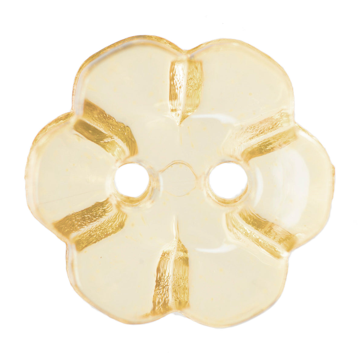 Six Petal Flower Clear Button 11mm Transparent Light Yellow