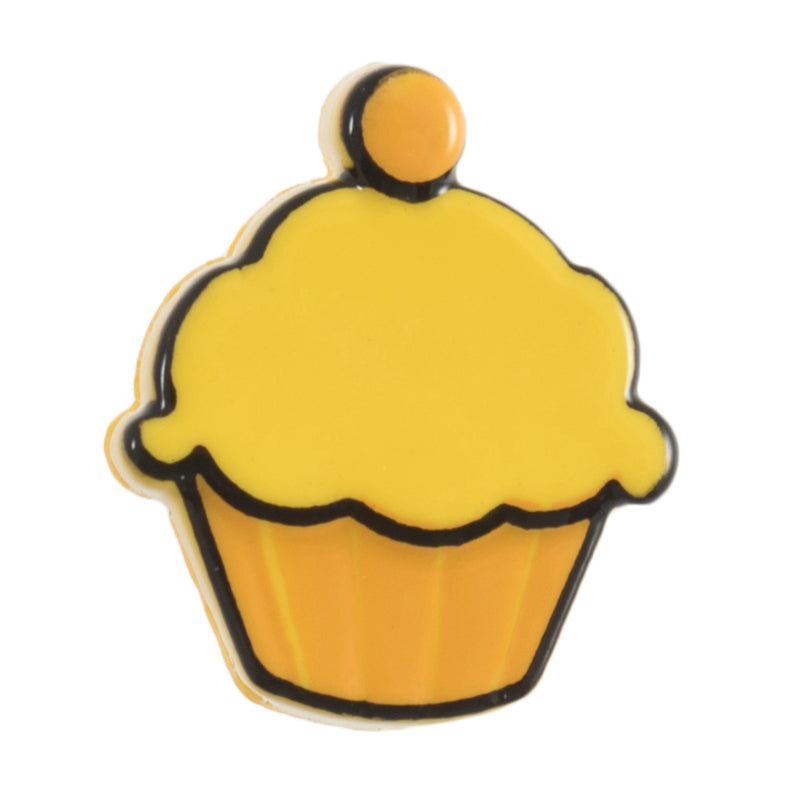 Cupcake Button 11mm Yellow