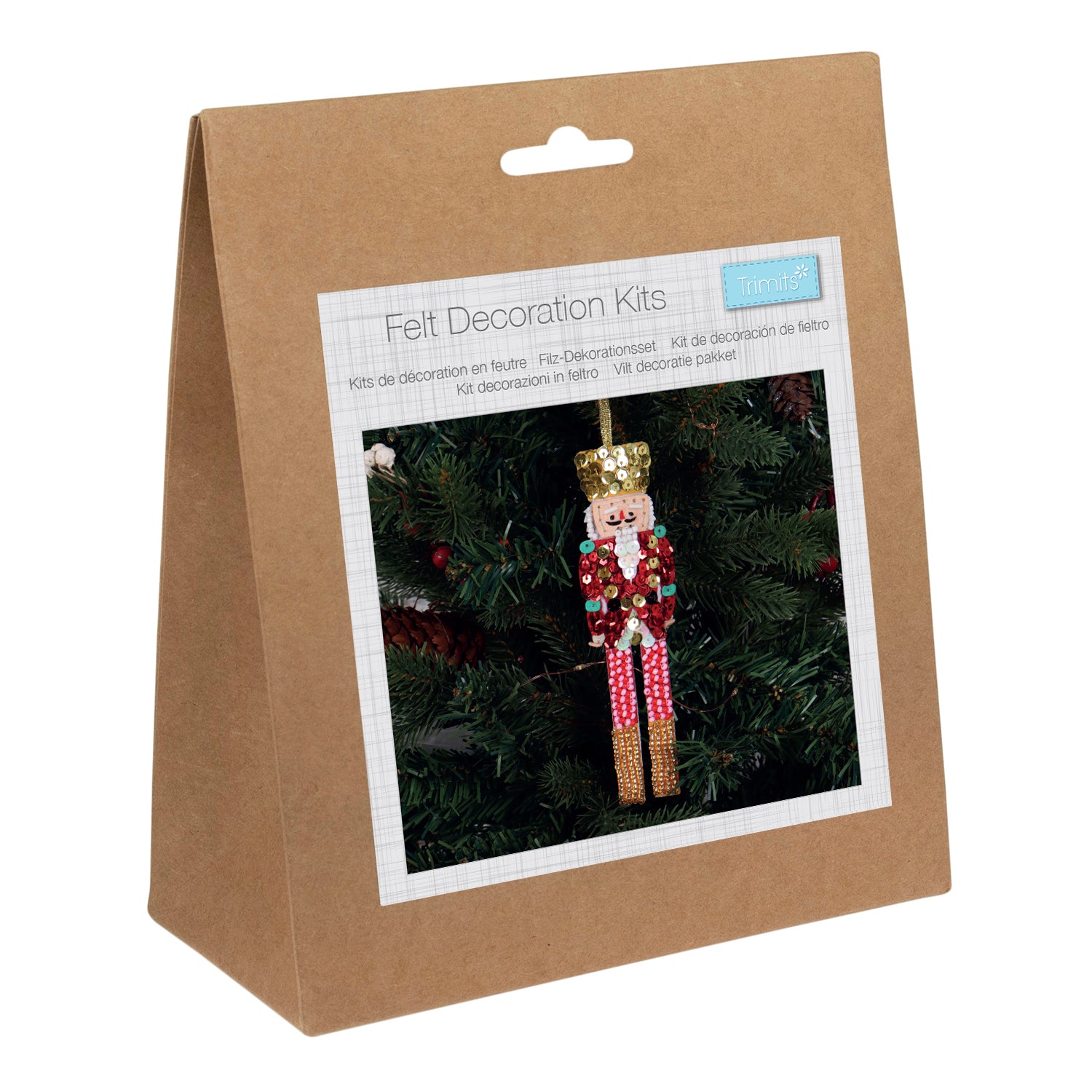 Christmas Felt Decoration Kit : Beaded Nutcracker