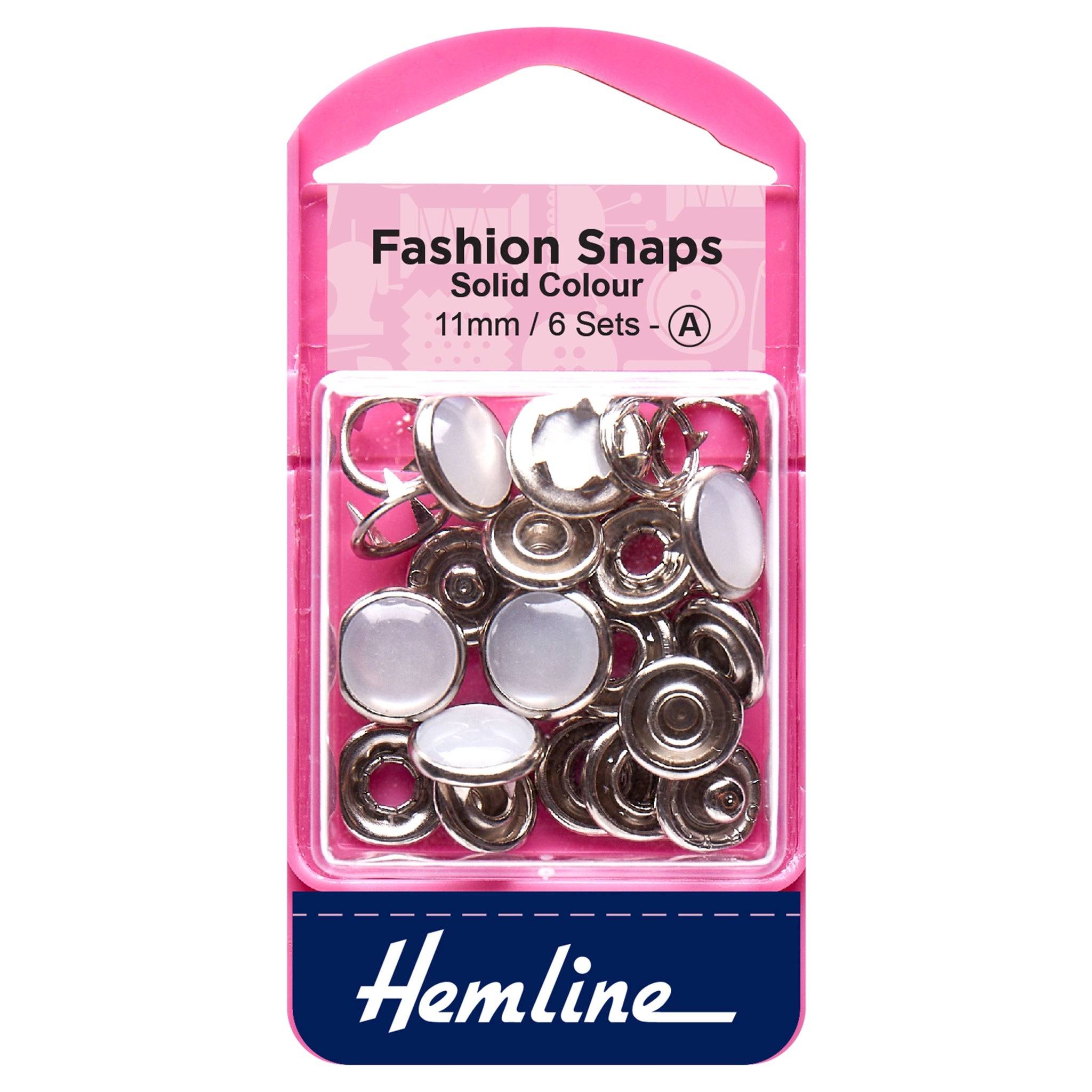 Snap Fasteners Fashion Solid Top 11mm  Pearl  6 Sets