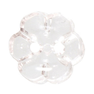 Six Petal Clear Flower Button 11mm  Light Pink