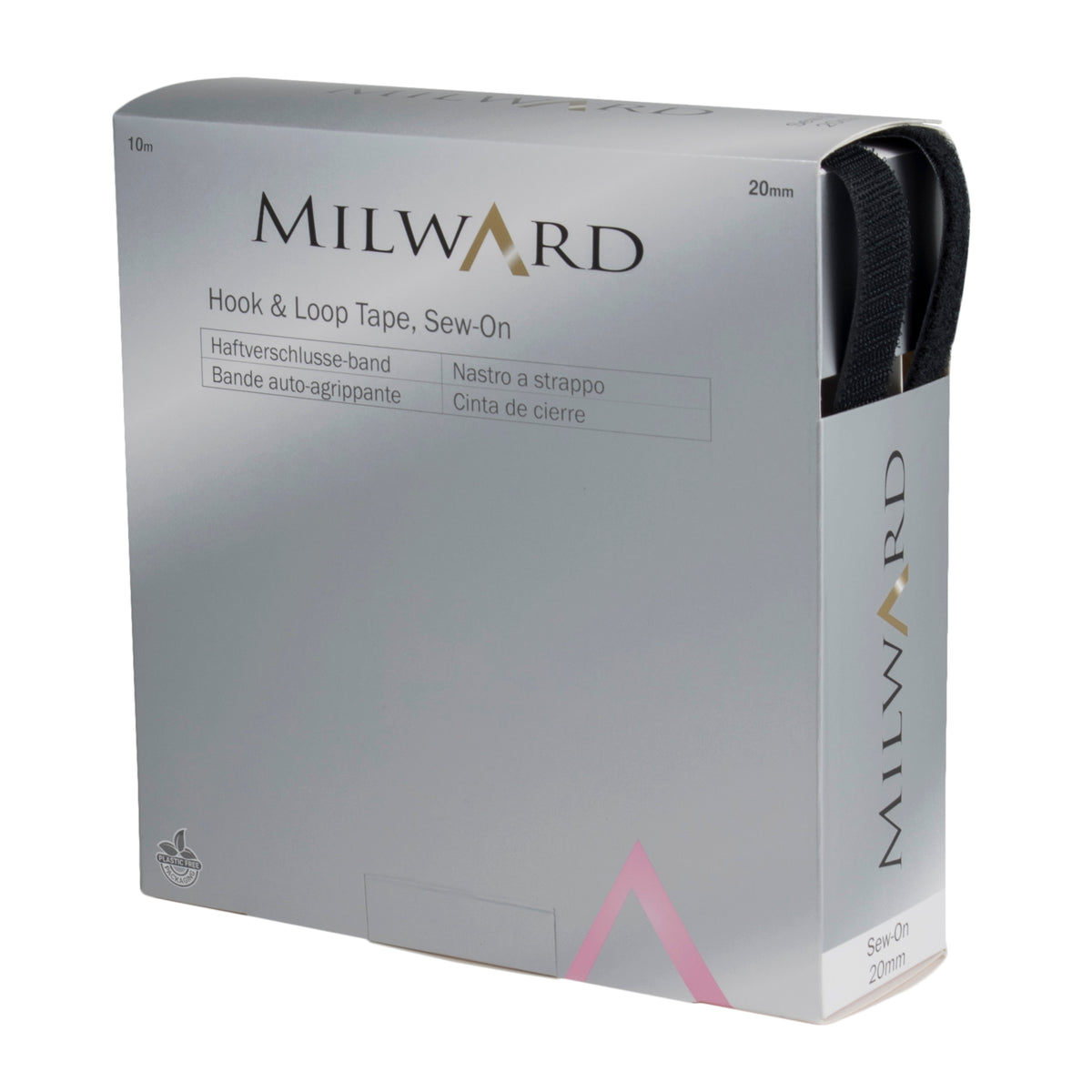 Velcro 20mm Milward Sew On Hook & Loop Tape 10 Metre Box Black