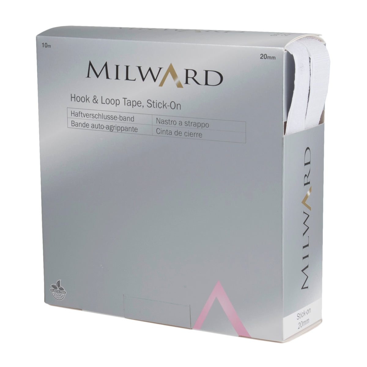 Velcro 20mm Milward Stick On Hook & Loop Tape 10 Metre Box White