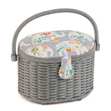 Sewing Box Wicker Oval Elephants