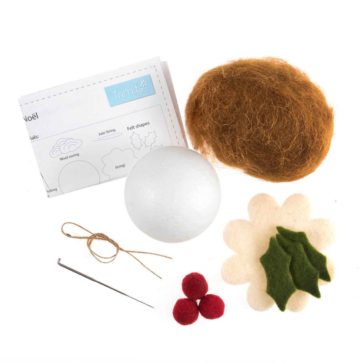 Needle Felting Kit - Christmas Pudding