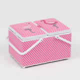 Sewing Box Flamingo Pink Polka Dot