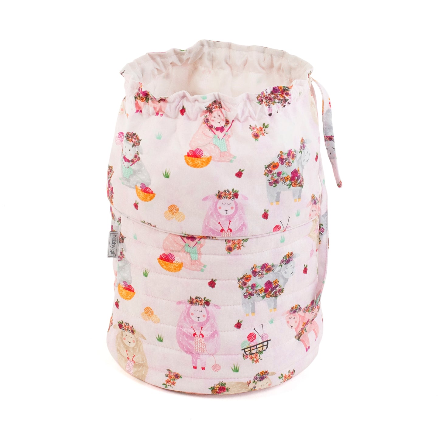 Round Drawstring Craft Bag - Knitty Sheep