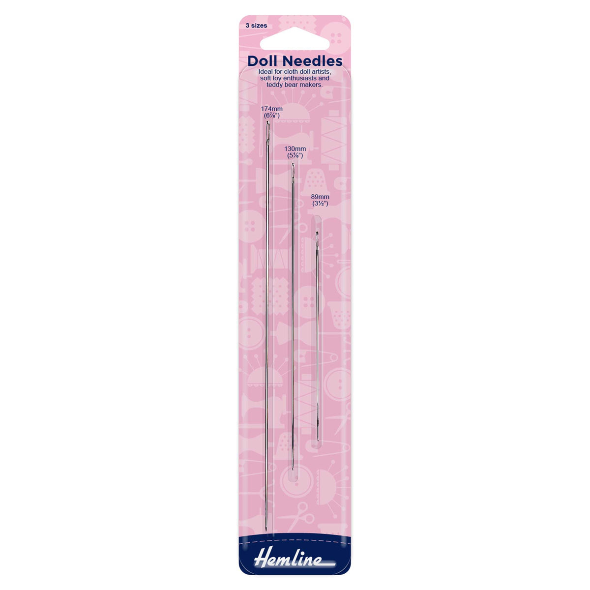 Hand Sewing Needles: Doll Needles 3 Sizes