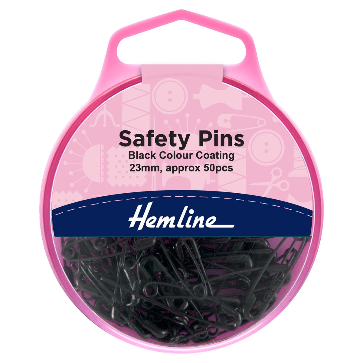 Safety Pins: 23mm: Black