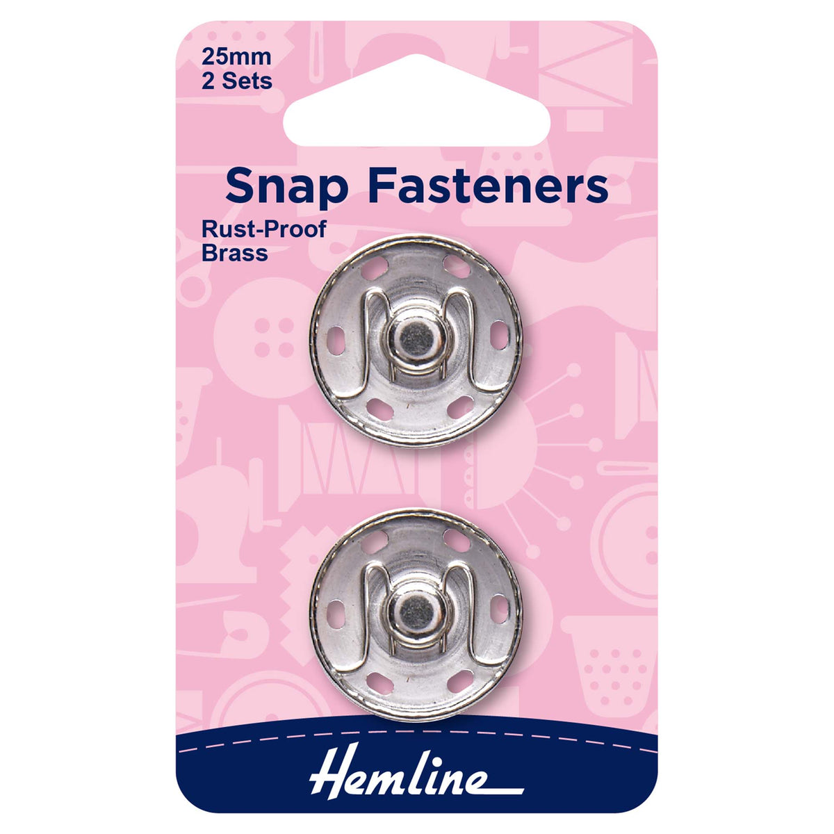 Snap Fasteners: Sew-on: Nickel: 25mm