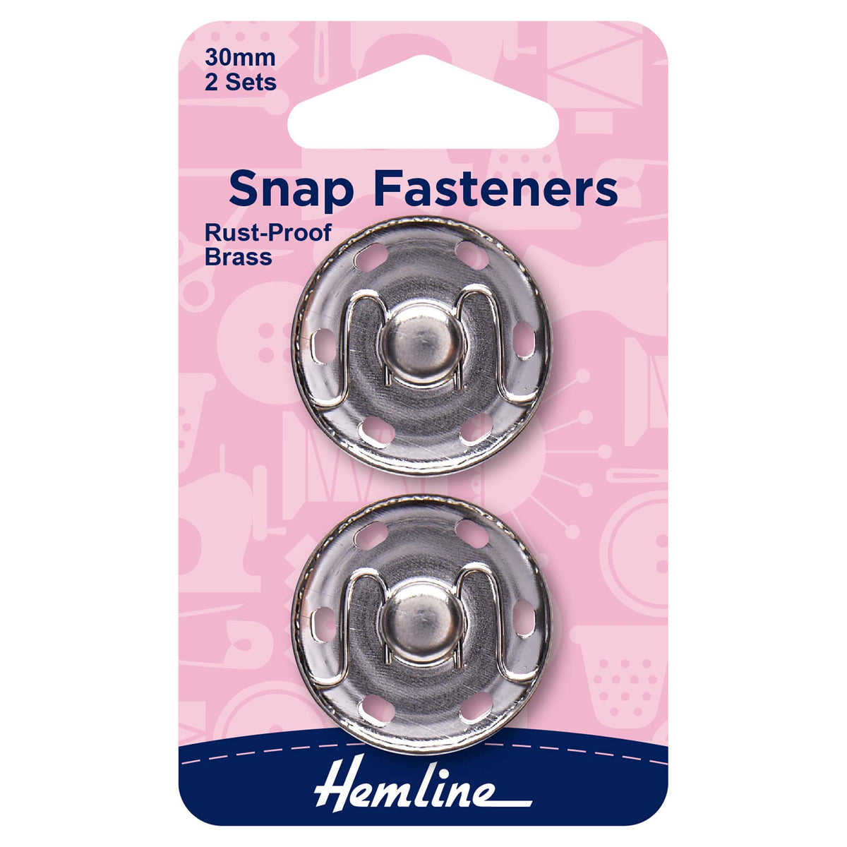 Snap Fasteners: Sew-on: Nickel: 30mm
